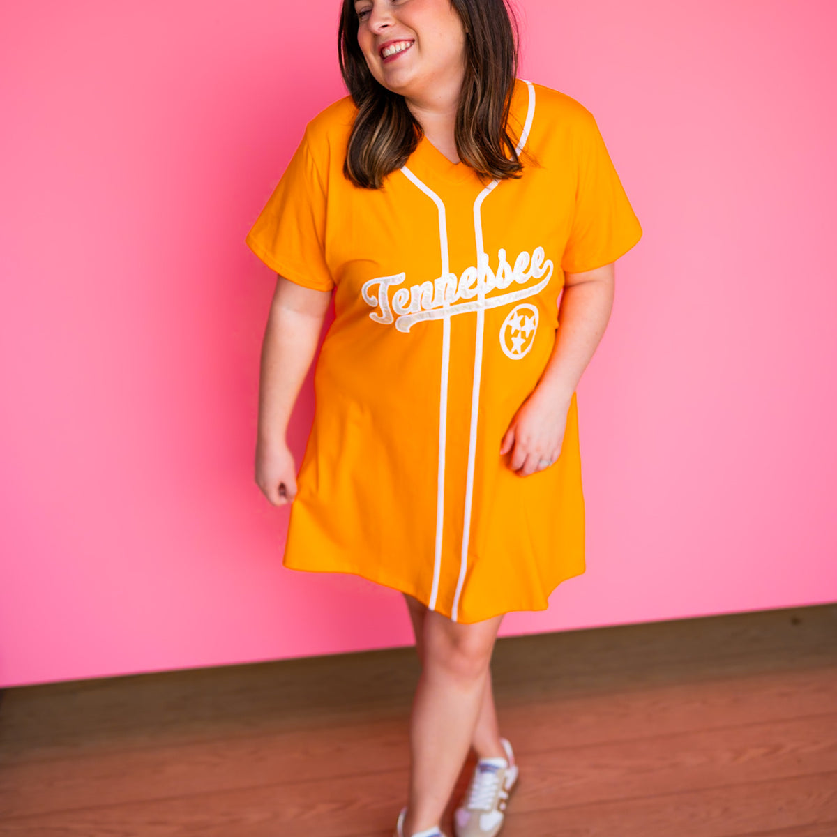 Licensed Orange Tennessee Baseball Jersey Tee Dress Queen of Sparkles   Chrie Lane