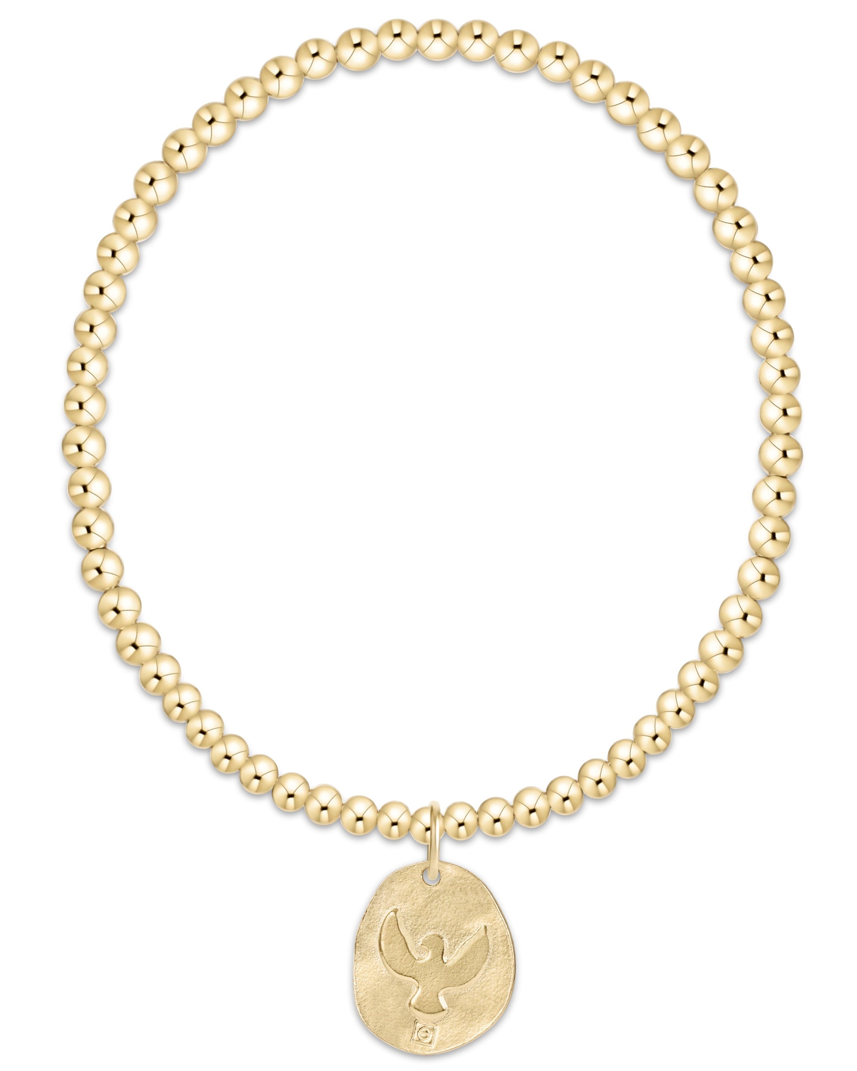 e.newton Classic Gold 3mm Bracelet - Inspire America Gold Disc back