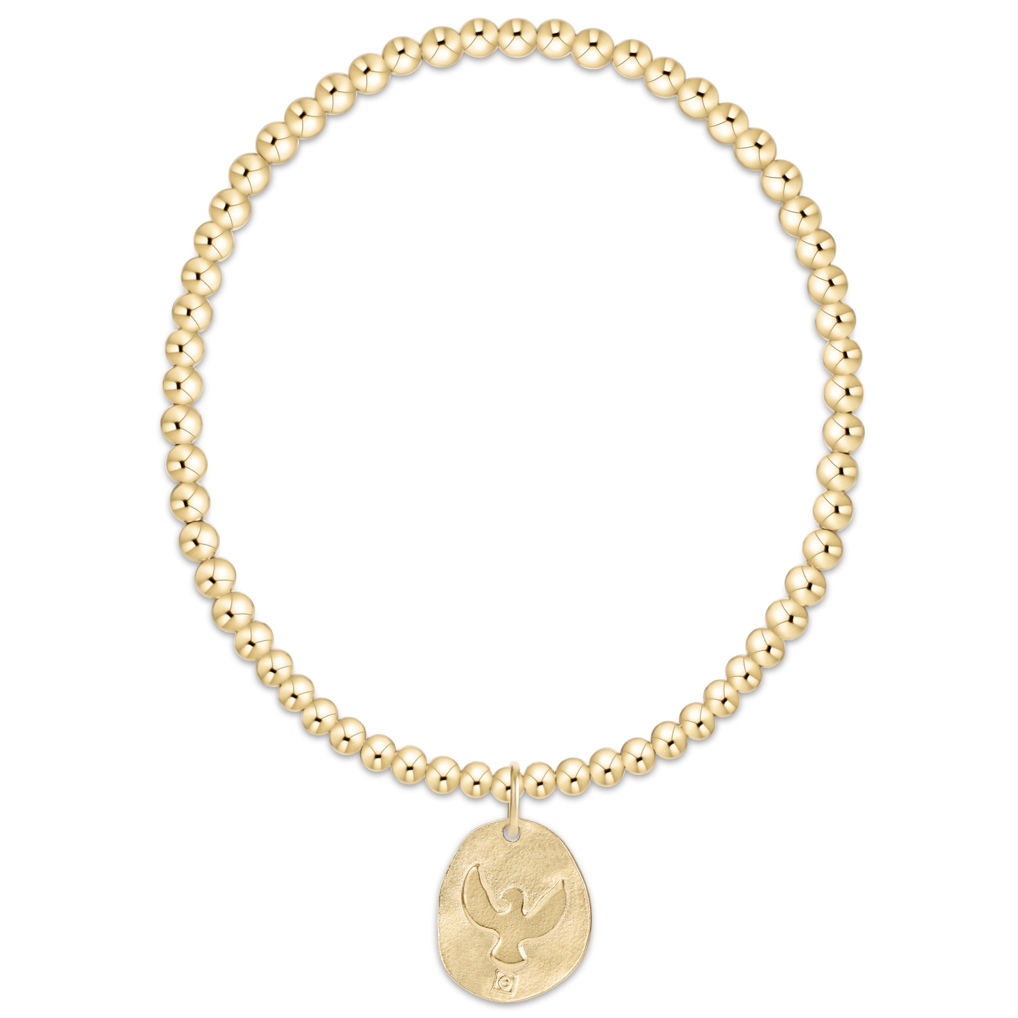 e.newton Classic Gold 3mm Bracelet - Inspire America Gold Disc back
