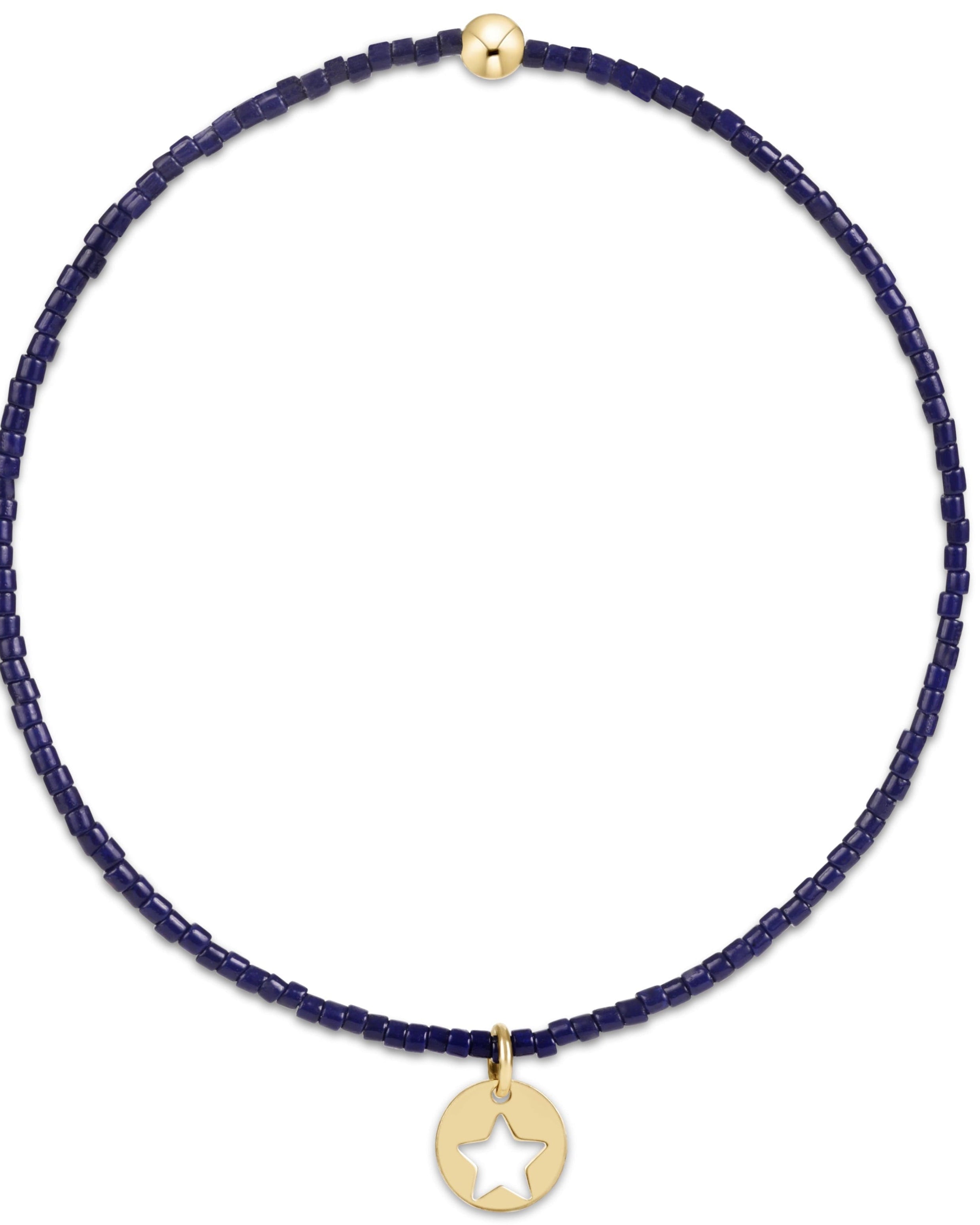 e.newton Hope Classic Bracelet - Navy - Star Small Gold Disc