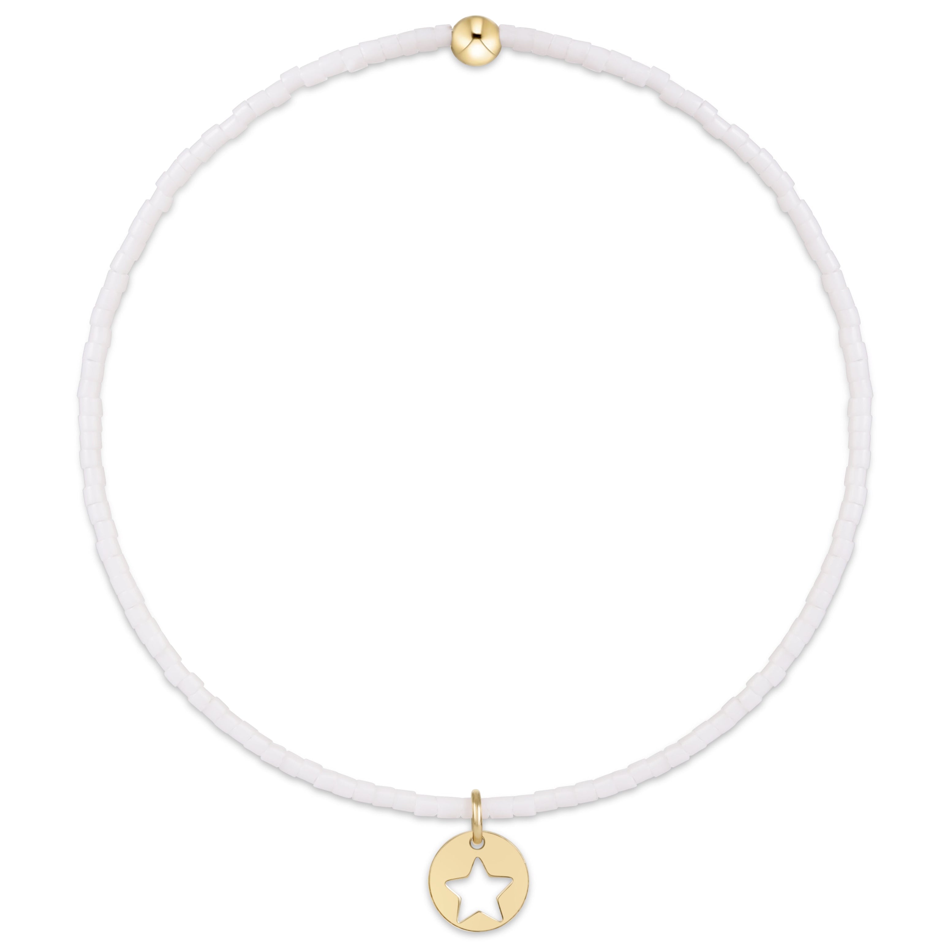 e.newton Hope Classic Bracelet - White - Star Small Gold Disc