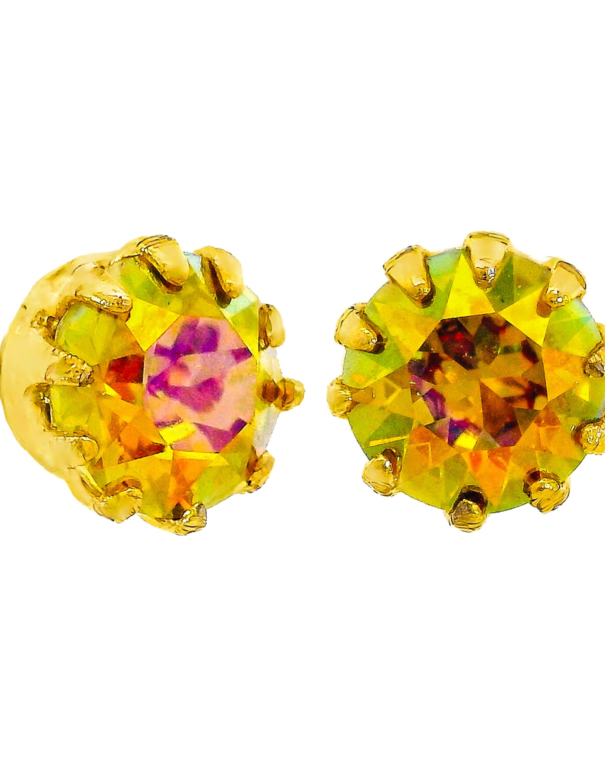 TOVA Mini Chrisley Studs in Clear Soft Yellow Ignite Starlight