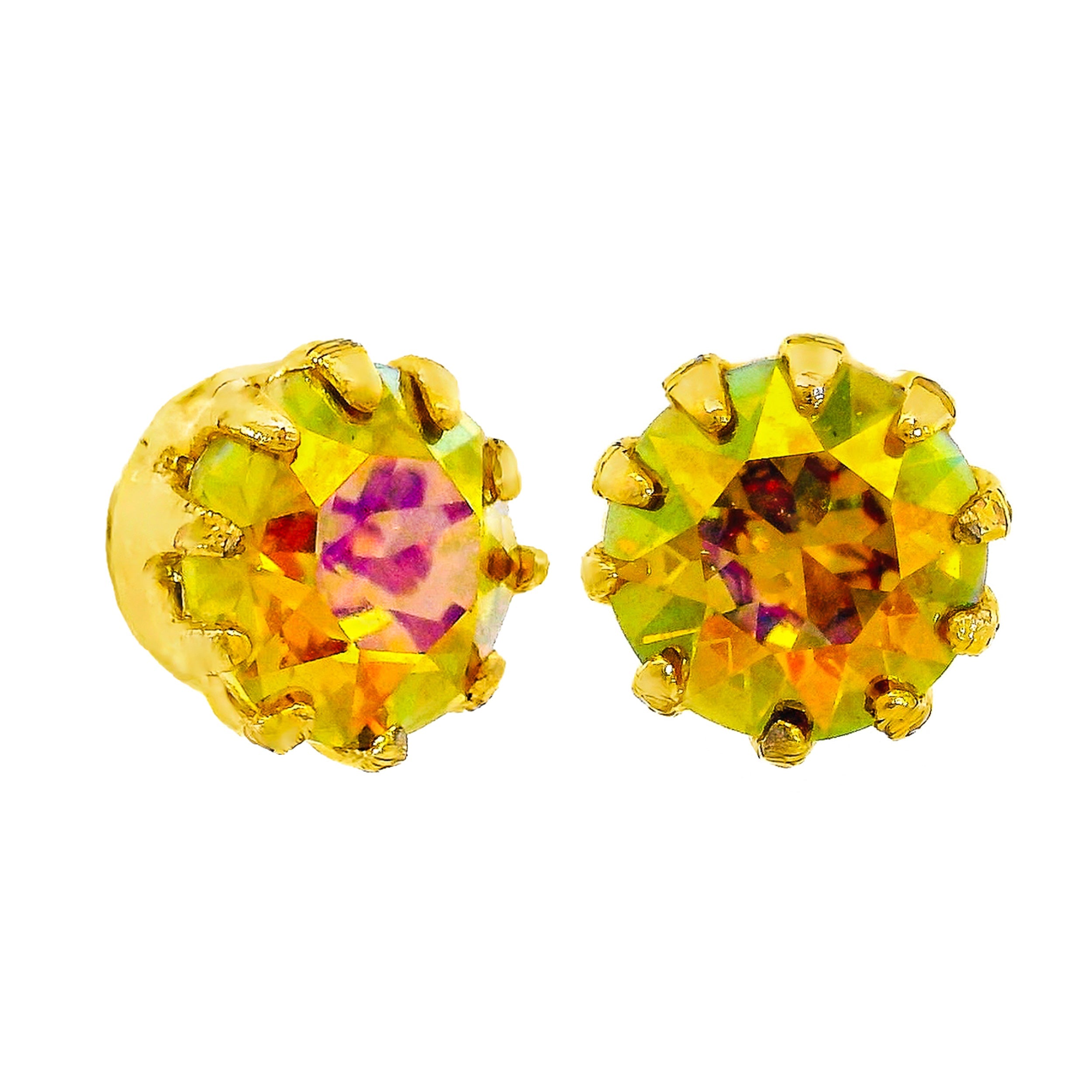 TOVA Mini Chrisley Studs in Clear Soft Yellow Ignite Starlight