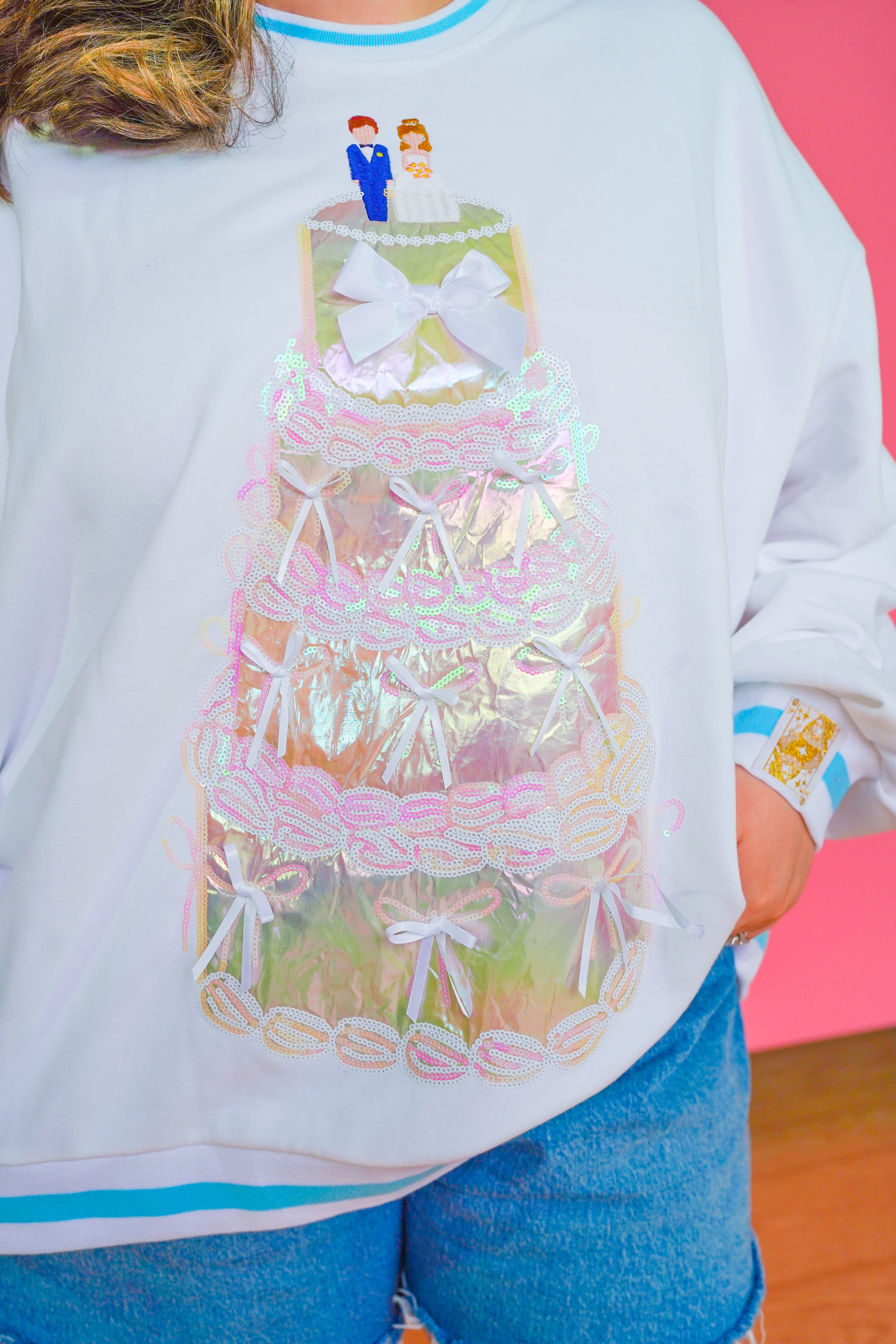 White Wedding Cake Sweatshirt Queen of Sparkles – Chérie Lane