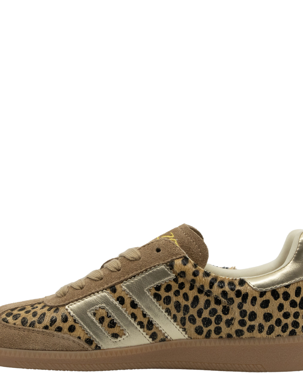 Back 70 Cloud W26 Sneaker in Leopard Gold - angle view