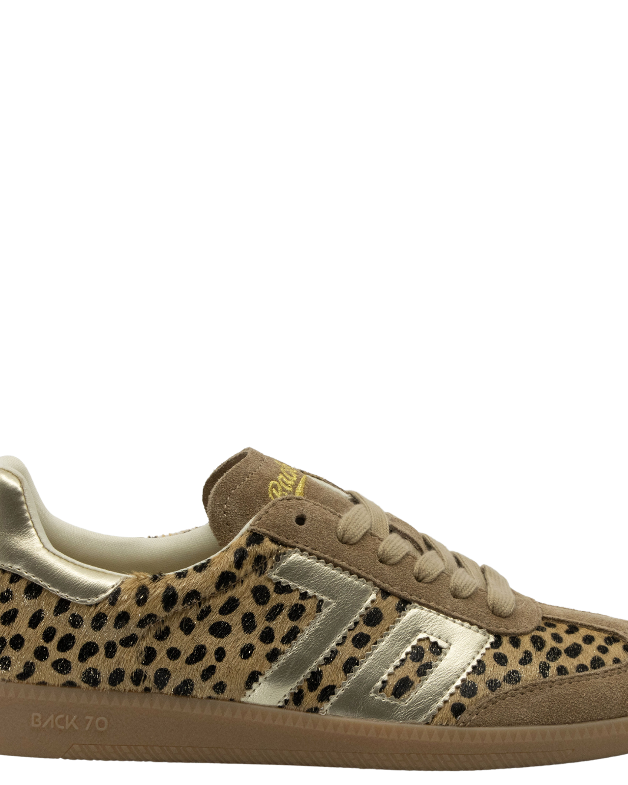 Back 70 Cloud W26 Sneaker in Leopard Gold - detail view