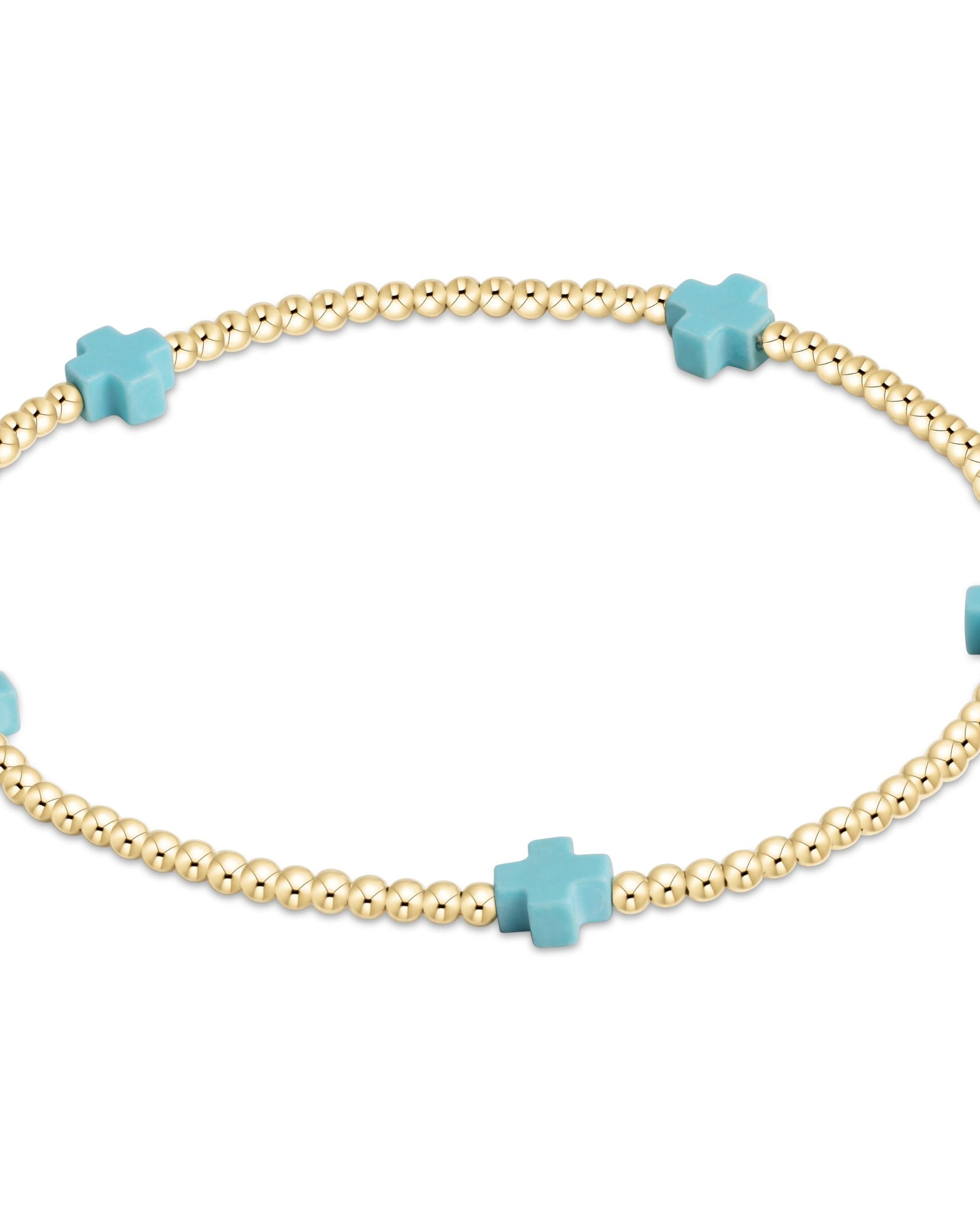 e.newton Signature Cross Small 2mm Gold Bracelet lifestyle
