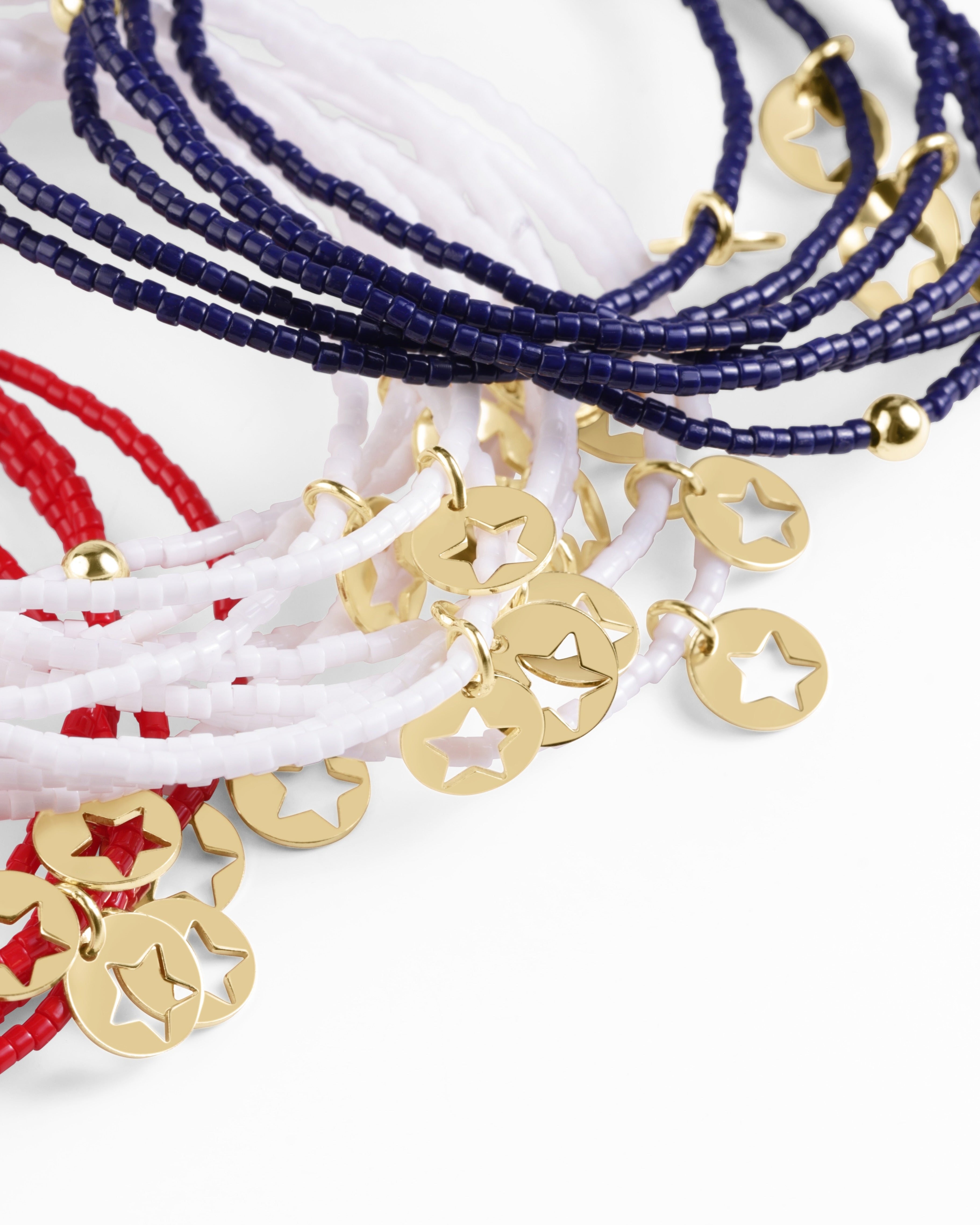 e.newton Hope Classic Bracelet - White - Star Small Gold Disc lifestyle