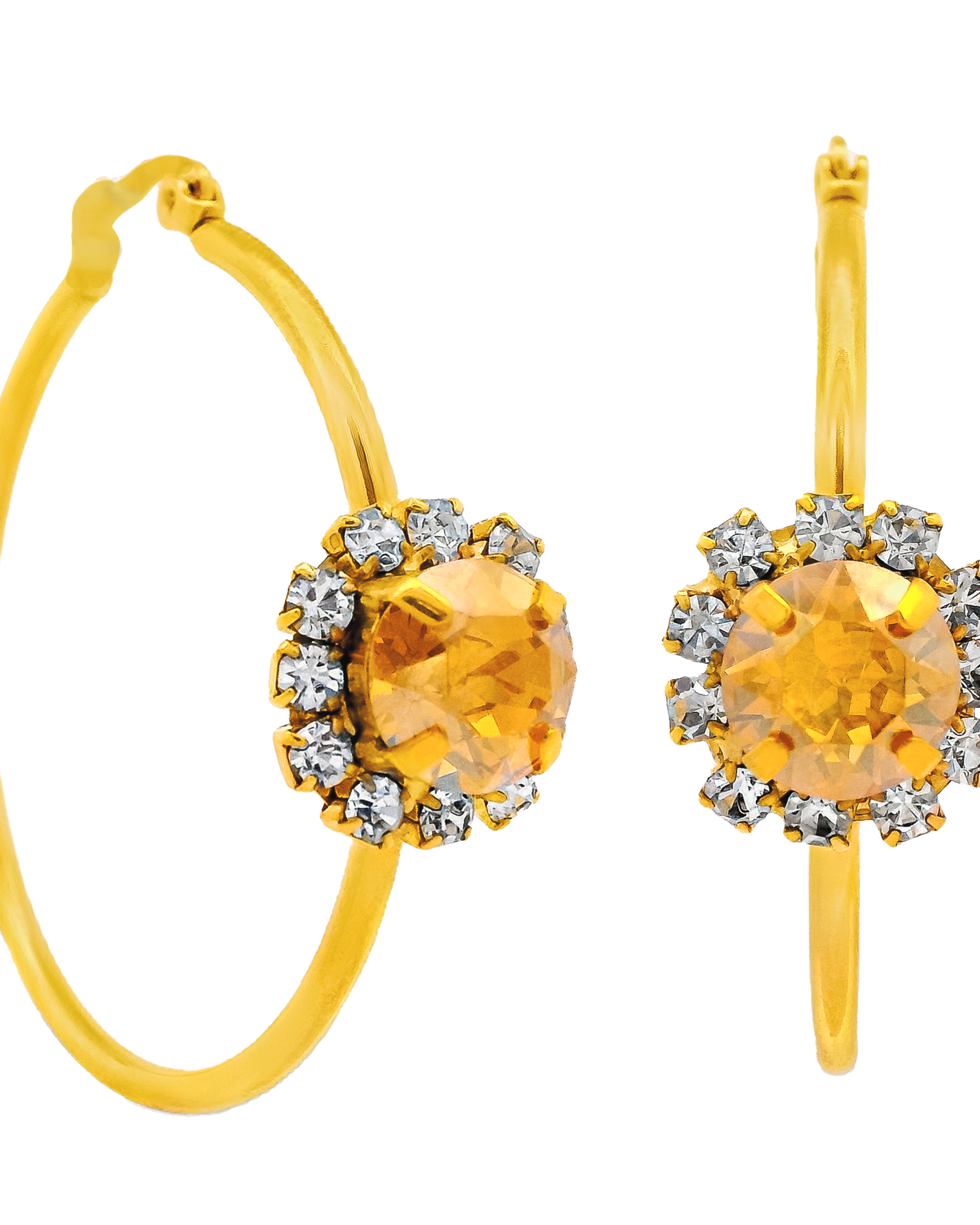 TOVA Mini Bianca Hoops in Caramel