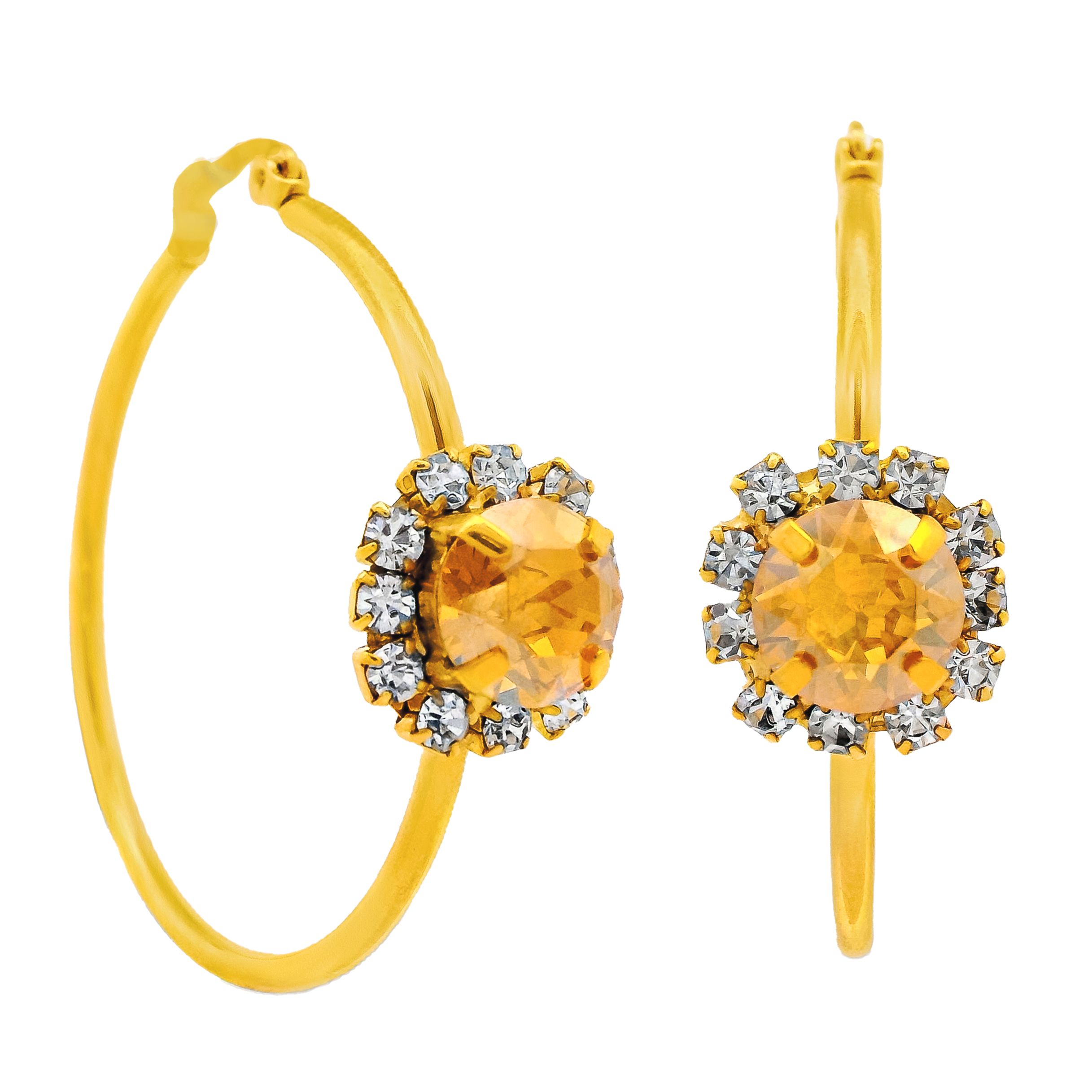 TOVA Mini Bianca Hoops in Caramel