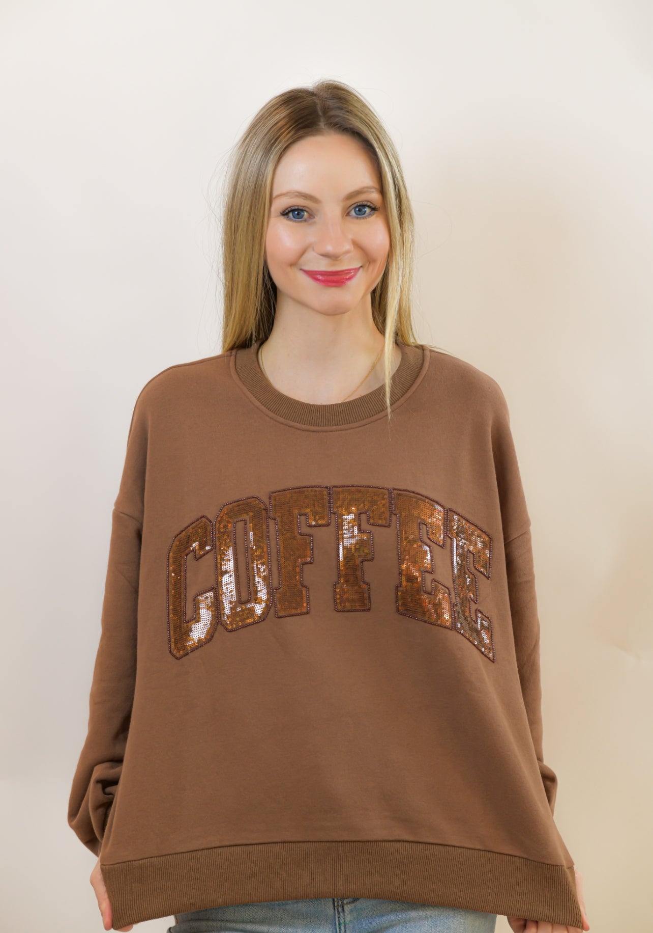Brown Coffee Sweatshirt Queen of Sparkles