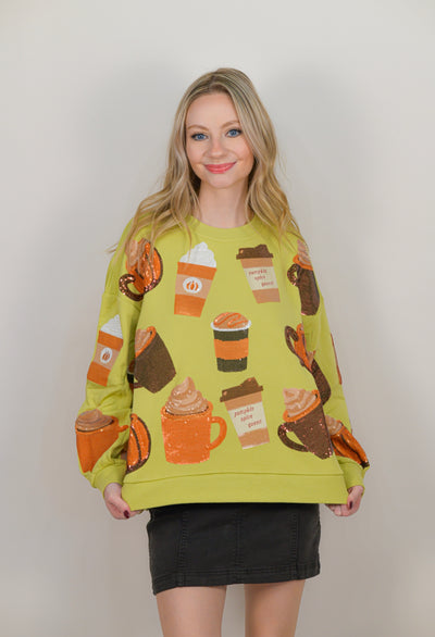 Pumpkin Spice Latte Sweatshirt Queen of Sparkles