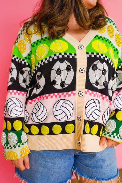 Sport Icon Button Up Cardigan Queen of Sparkles – Chérie Lane