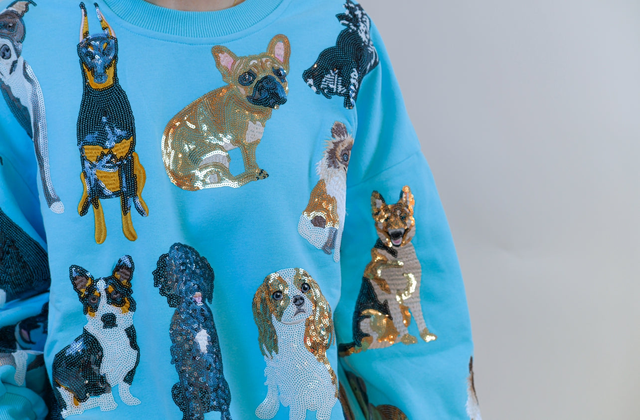 Aqua Dogs Sweatshirt Queen of Sparkles