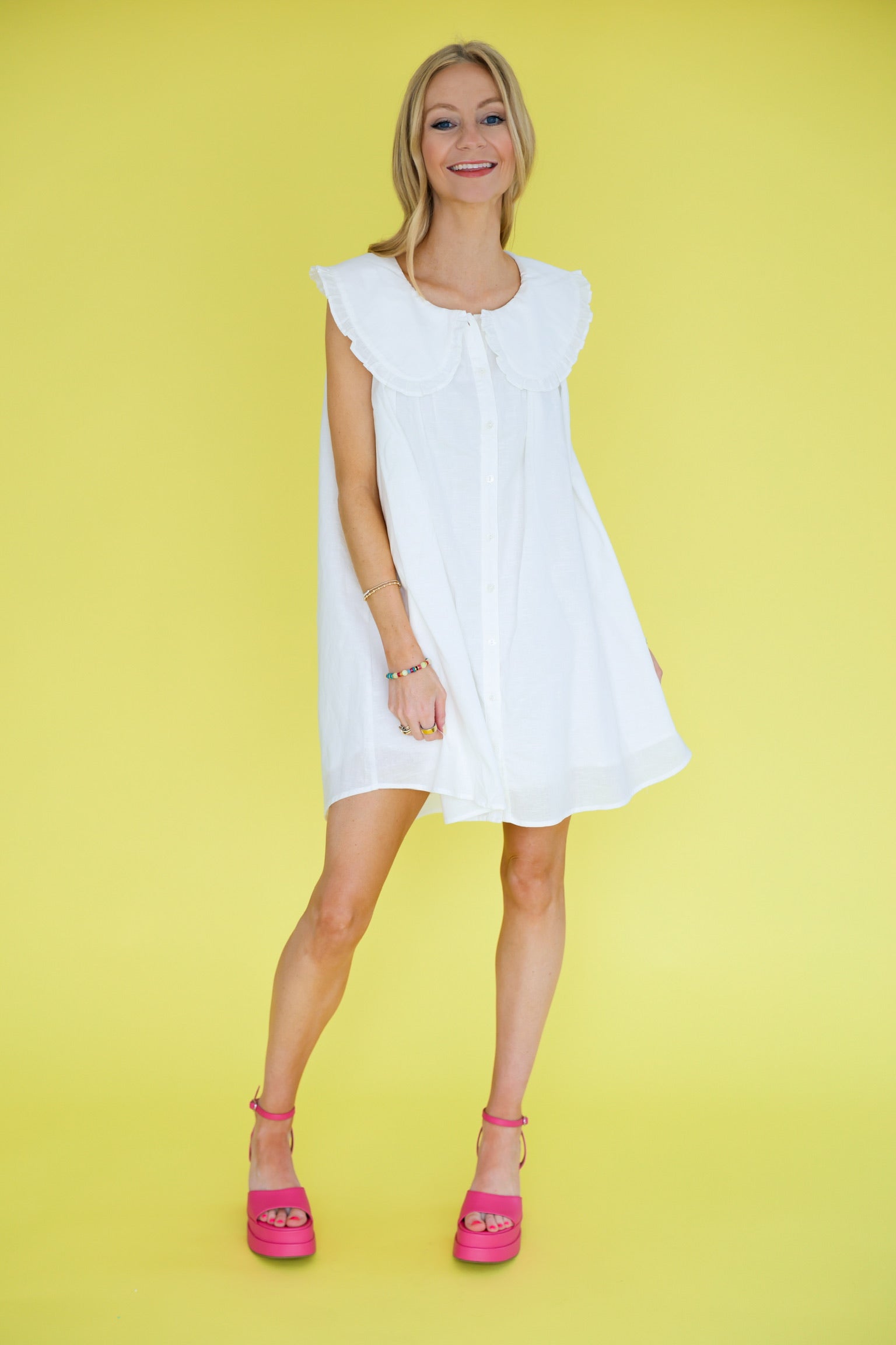 Cotton Linen Blend Sleeveless Mini Dress