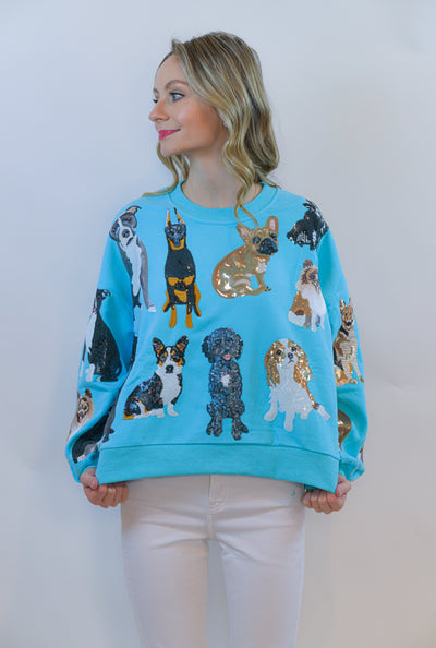 Aqua Dogs Sweatshirt Queen of Sparkles