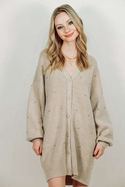 Rhinestone Cardigan Dress