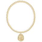 e.newton Classic Gold 3mm Bracelet - Inspire America Gold Disc front