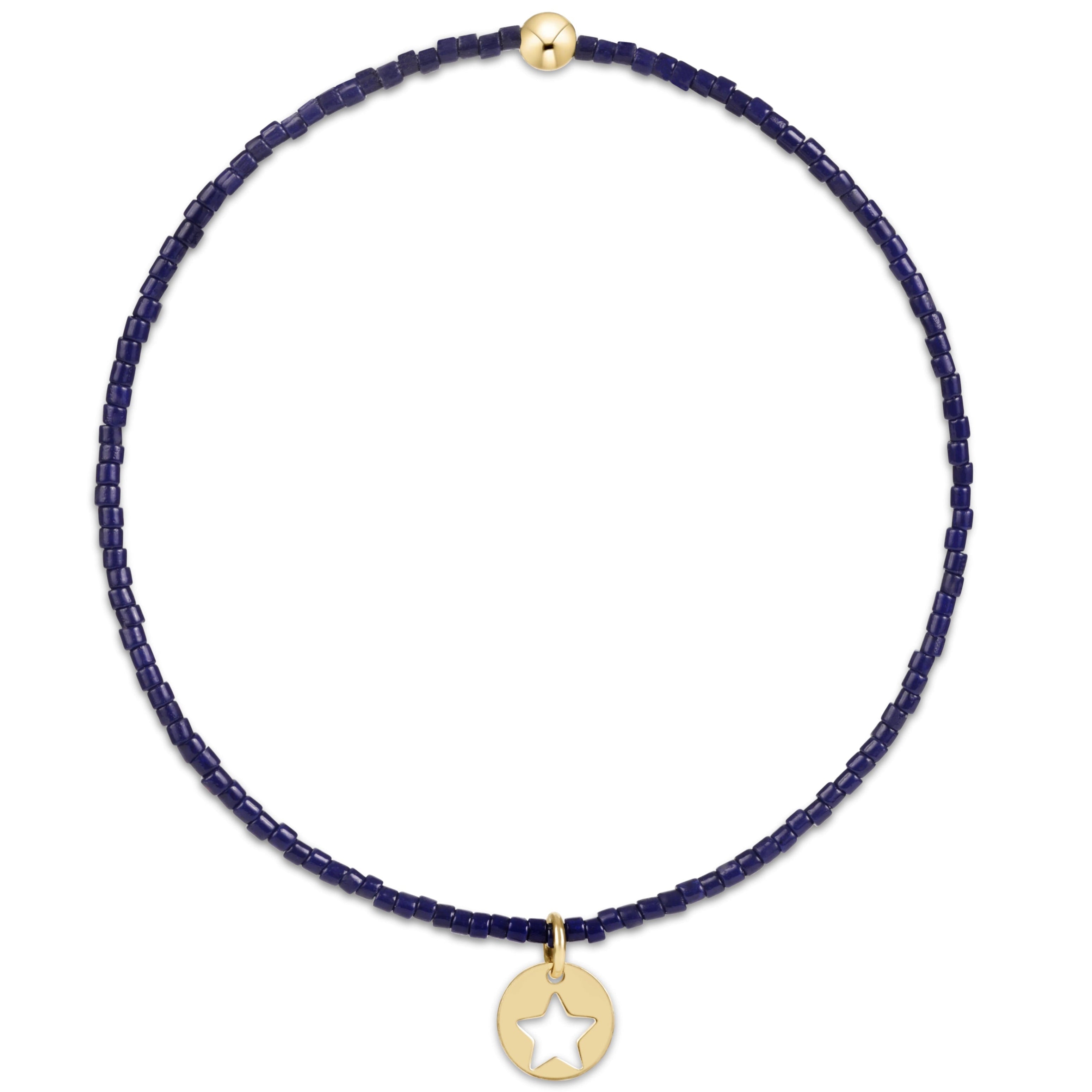 e.newton Hope Classic Bracelet - Navy - Star Small Gold Disc