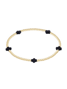 e.newton Signature Cross Small 2mm Gold Bracelet - Navy