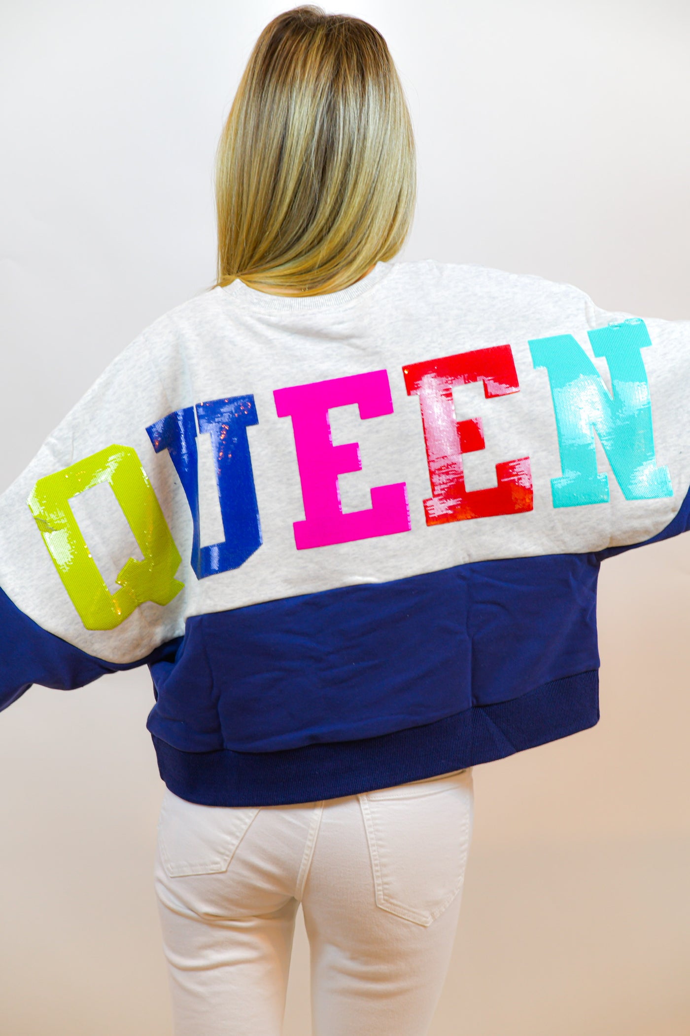 Louisiana Colorblock Sweatshirt Queen of Sparkles
