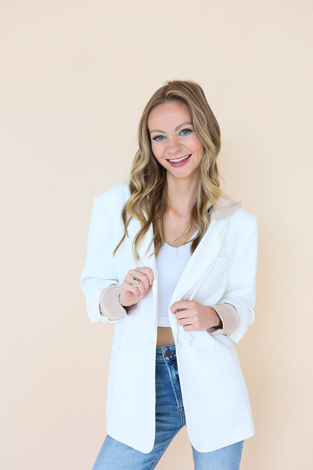 Helen White Hoodie Blazer