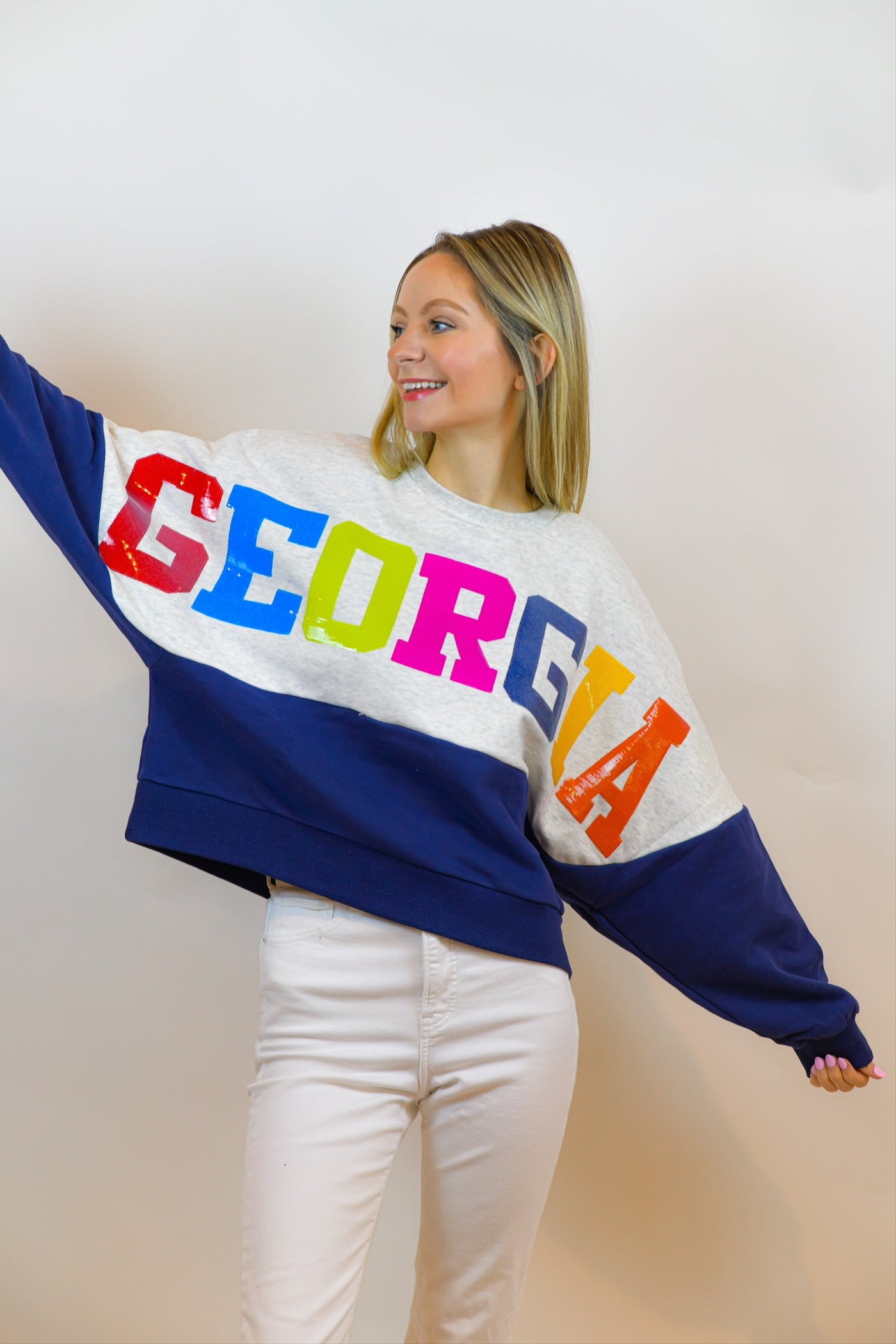 Georgia Colorblock Sweatshirt Queen of Sparkles