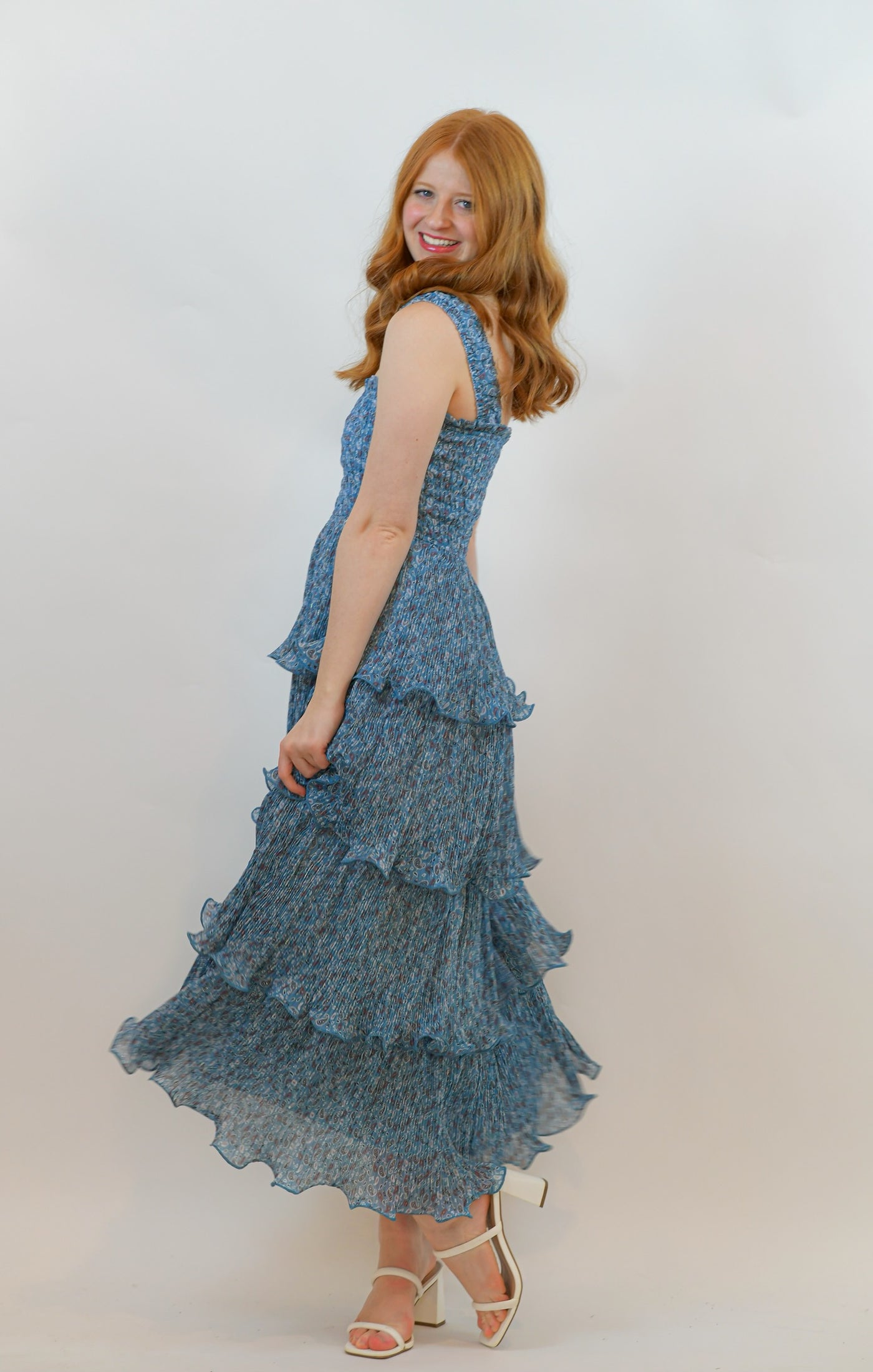 Harper Blue Tiered Maxi Dress