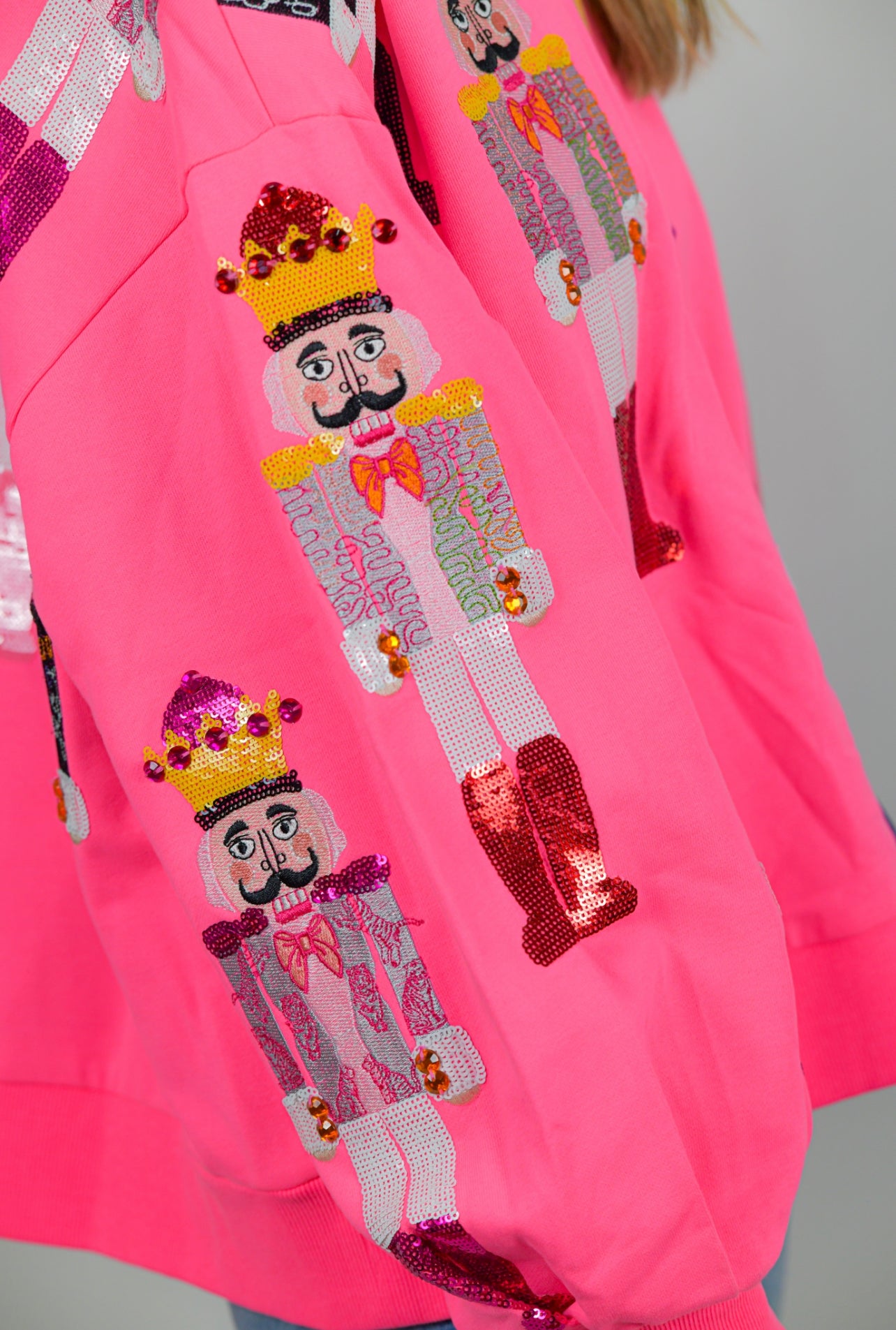Neon Pink Nutcracker Sweatshirt Queen of Sparkles