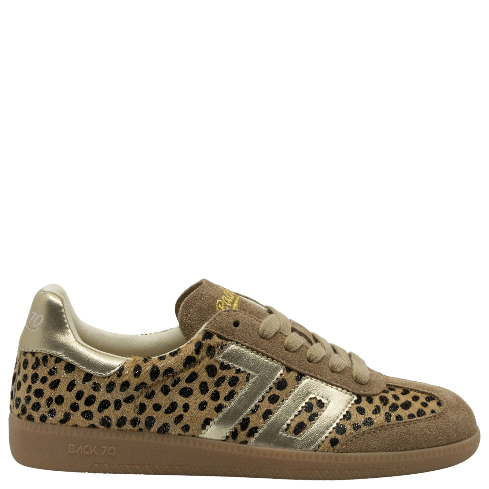 Back 70 Cloud W26 Sneaker in Leopard Gold - detail view