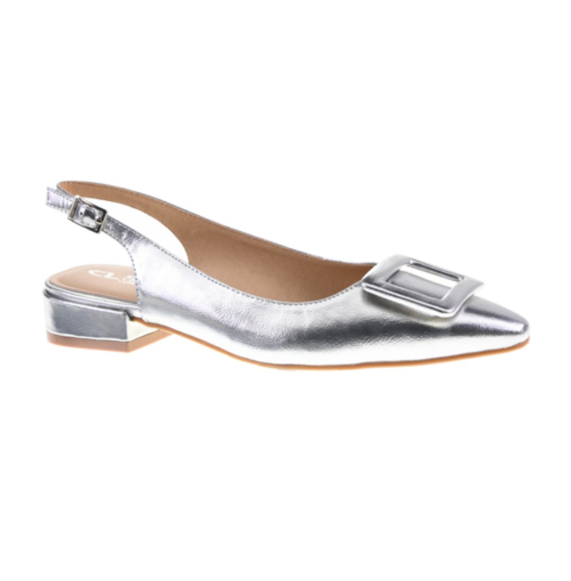 Sweetie Silver Metallic Slingback Shoe – Chérie Lane