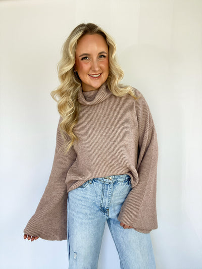 Cowl Neck Bell Sleeve Sweater