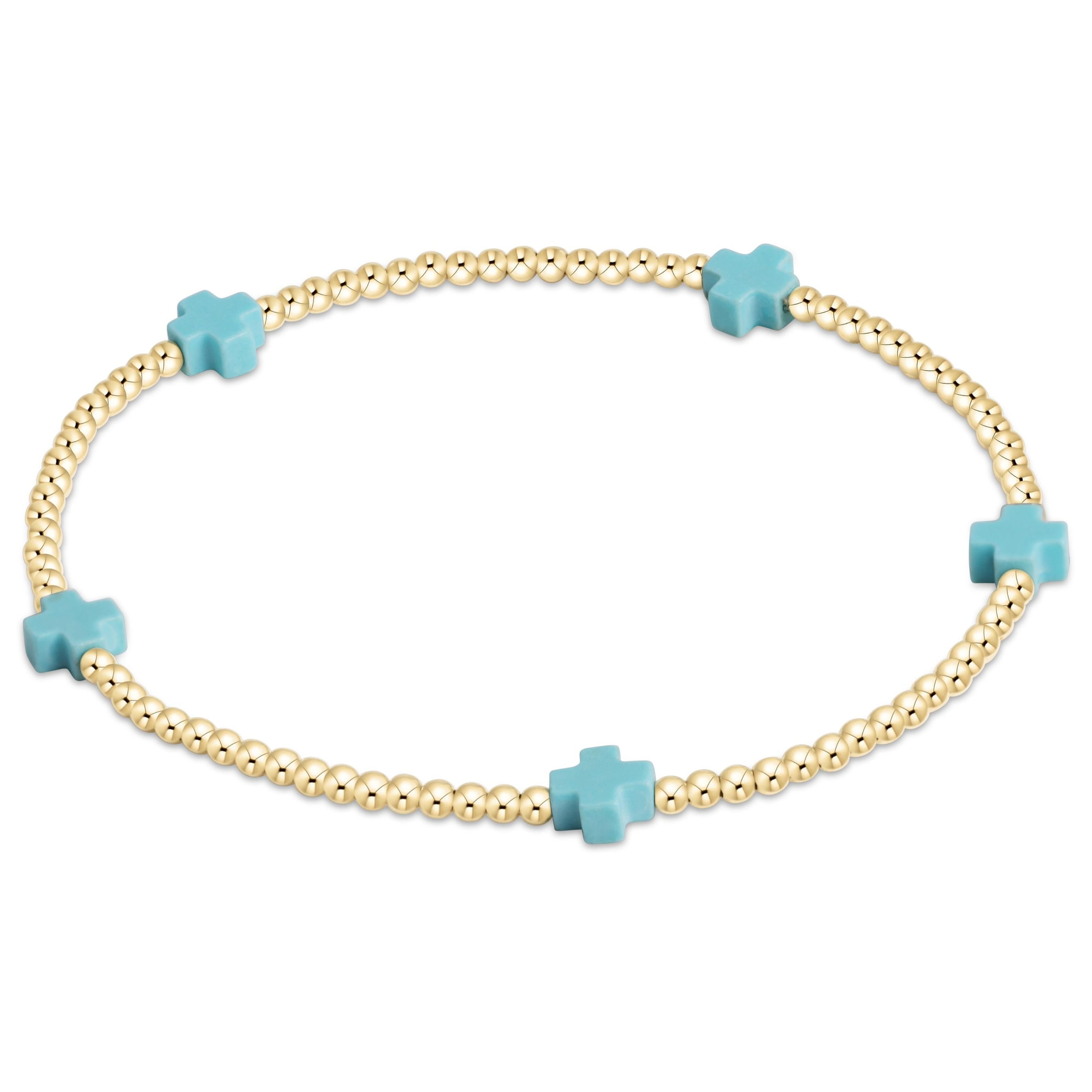 e.newton Signature Cross Small 2mm Gold Bracelet lifestyle