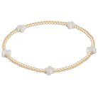 e.newton Signature Cross Small 2mm Gold Bracelet - Off-White