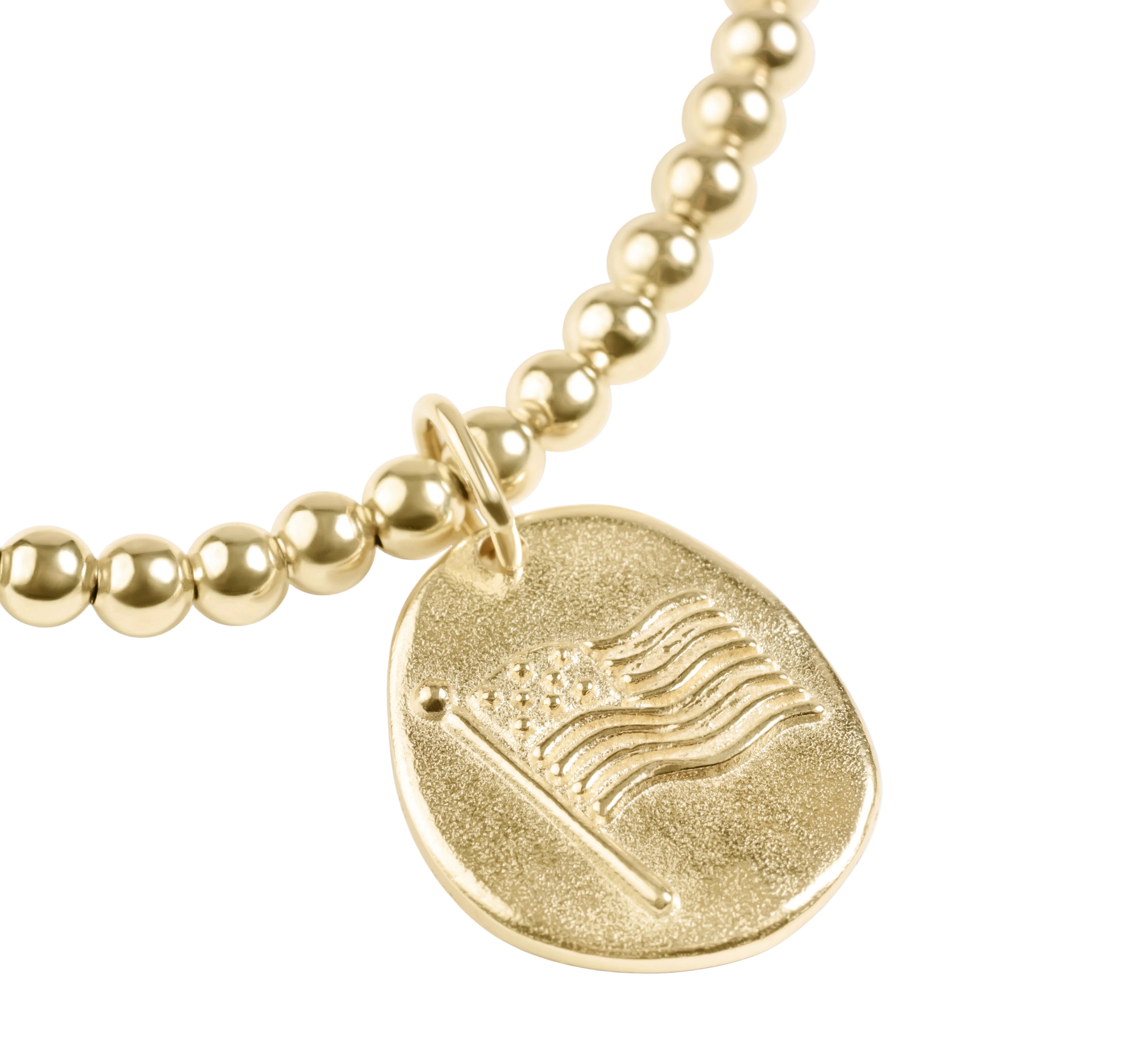 e.newton Classic Gold 3mm Bracelet - Inspire America Gold Disc