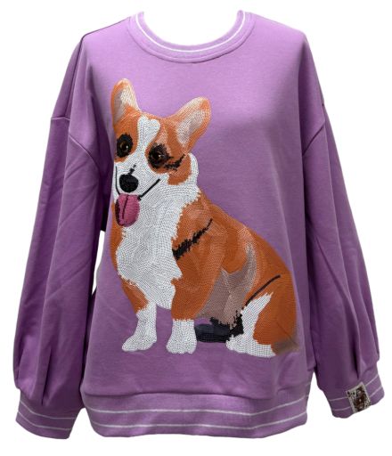 Light Purple Corgi Sweatshirt Queen of Sparkles – Chérie Lane