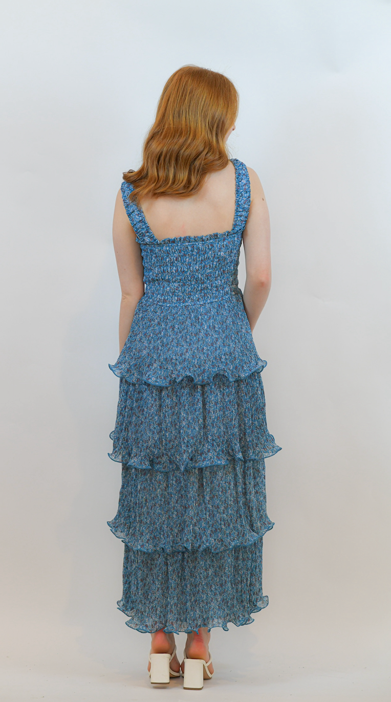 Harper Blue Tiered Maxi Dress