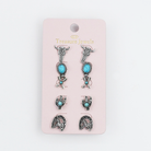 waterproof hypoallergenic silver earrings, tarnish free silver jewelry, dainty silver earrings, silver hoop earrings, handcrafted gemstone silver earrings, boutique wholesale earrings, everyday silver jewelry, high-quality silver earrings,turquoise western studs set