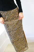 cheetah print sequin skirt