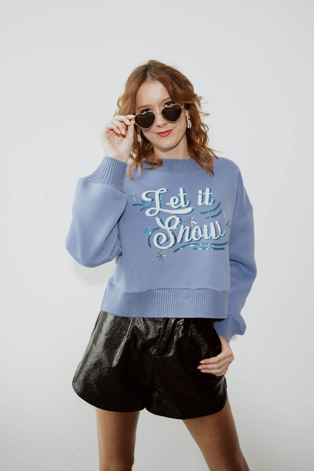 Let it Snow Sequined Crewneck
