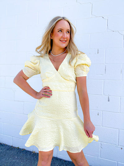 Short Sleeved Yellow Cotton Dress