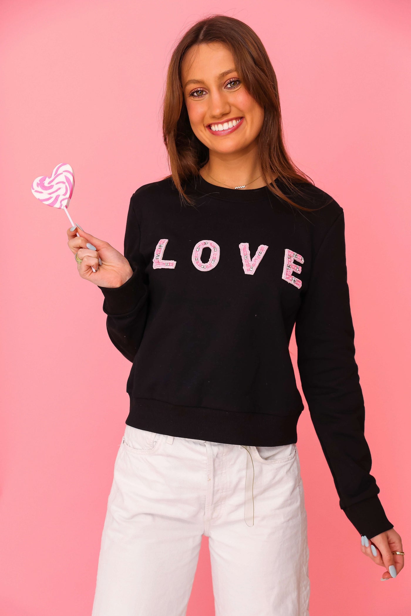 Beaded LOVE Sweatshirt