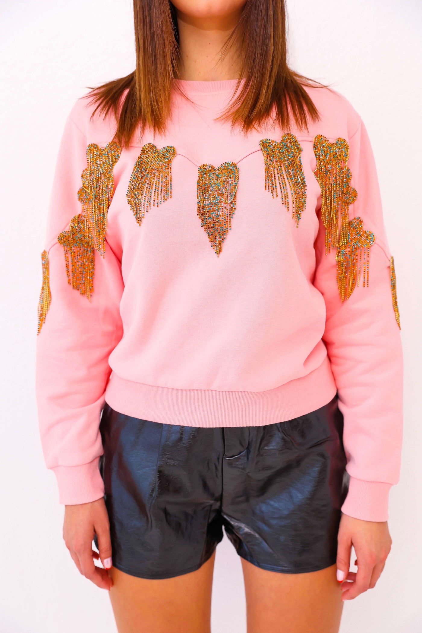 Pink Fringe Heart Queen of Sparkles Sweatshirt