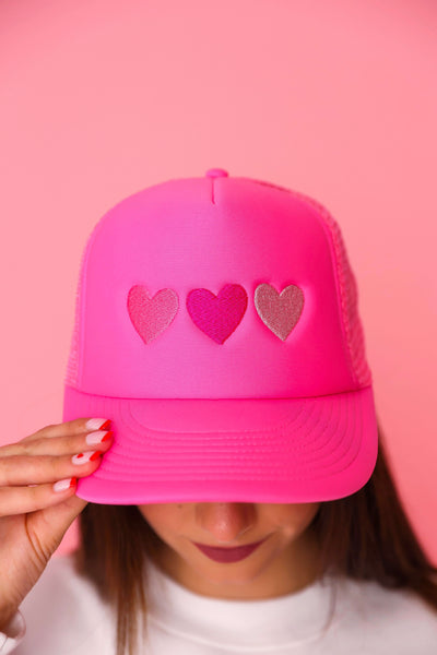 Triple Hearts Embroidered Hat